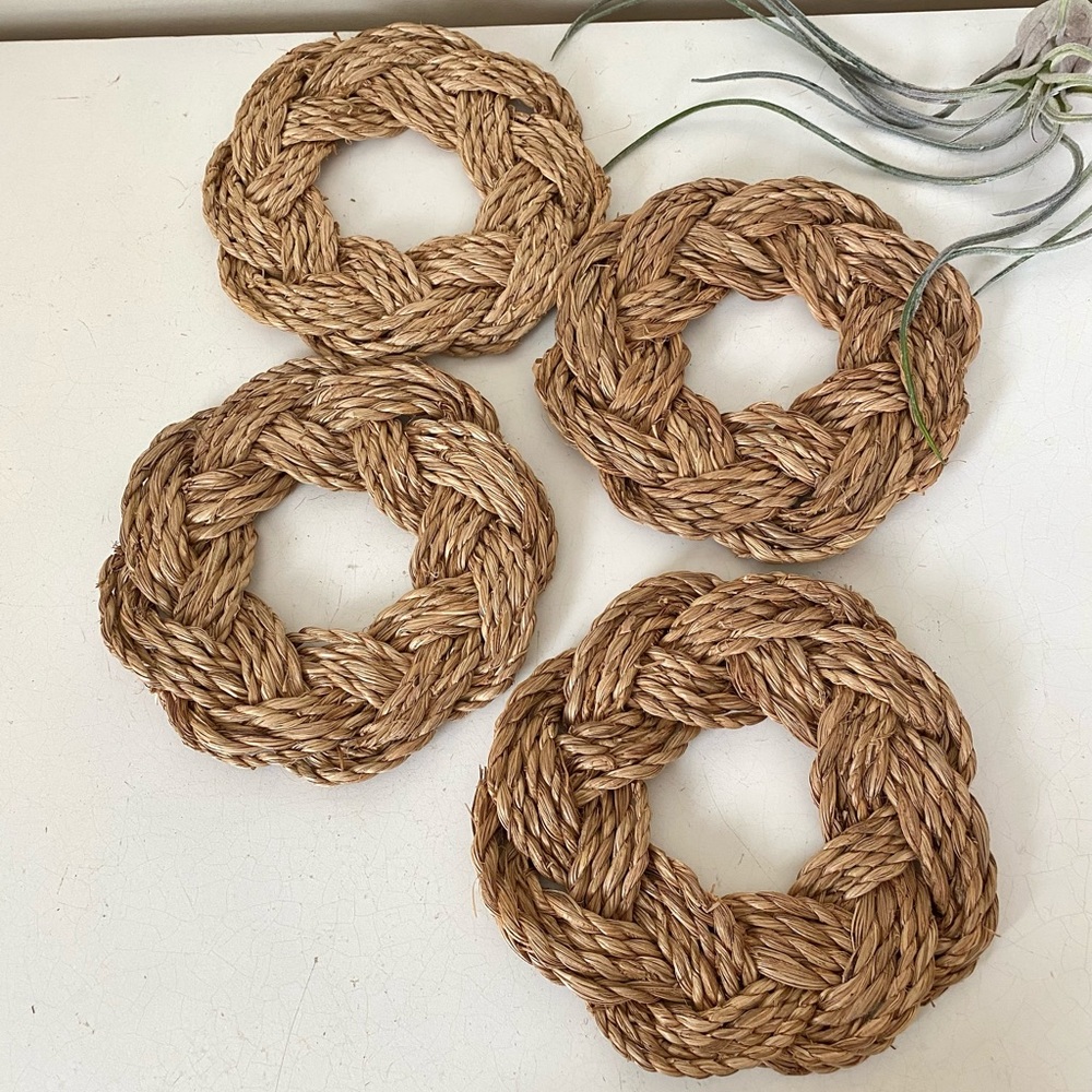 Set Of 4 Handmade Nautical Rope Trivets